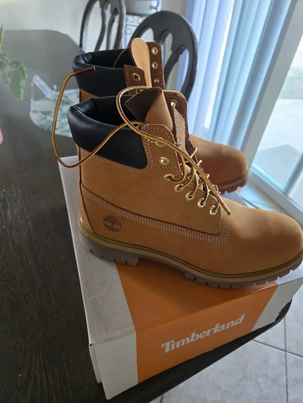 Timberland Premium 6-Inch Waterproof Boots Wheat Nubuck Size 10 Wide